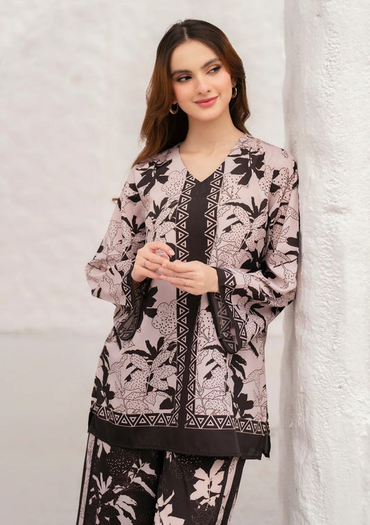 black bold floral/ethnic two-piece suit