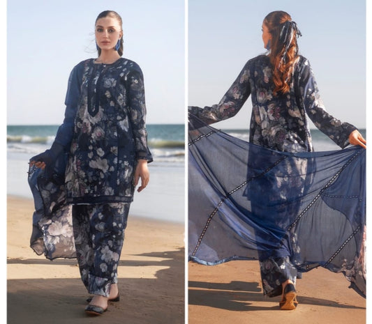 3-piece floral printed suit